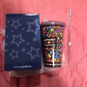 Teacher cup with straw